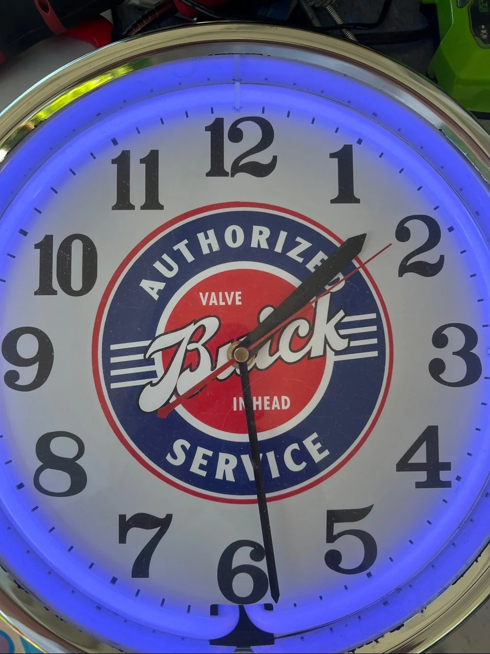 Vintage style Buick Service neon color changing light clock
